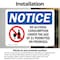 Signmission No Alcohol Consumption Sign With Symbol, 5 in W x Rectangle, Vinyl Decal OS-2PACK-NS-D-35-L-15999 - alternate 3